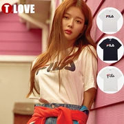 [Korea Fila] 18 năm chữ lớn LOGO Những người yêu thích áo phông ngắn tay bình thường FS2RSA2001X - Áo phông thể thao