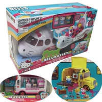 Hello kitty kitty mèo cứu hộ máy bay + xe cứu thương búp bê cô gái trẻ em chơi nhà món quà đồ chơi - Đồ chơi mềm bò chăm chỉ