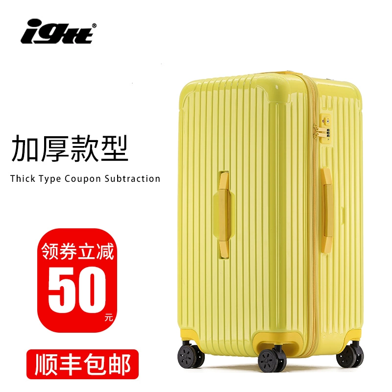 Dày vali công suất lớn nữ 30 inch lưới màu đỏ tươi bề mặt phổ quát bánh xe đẩy nam vali du lịch 32 inch ở nước ngoài - Va li