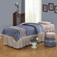 Đơn giản thân thiện với da cotton vẻ đẹp trải giường bốn bộ của Châu Âu massage vật lý trị liệu giường đặt mảnh duy nhất tùy chỉnh hồng tím gió nông thôn