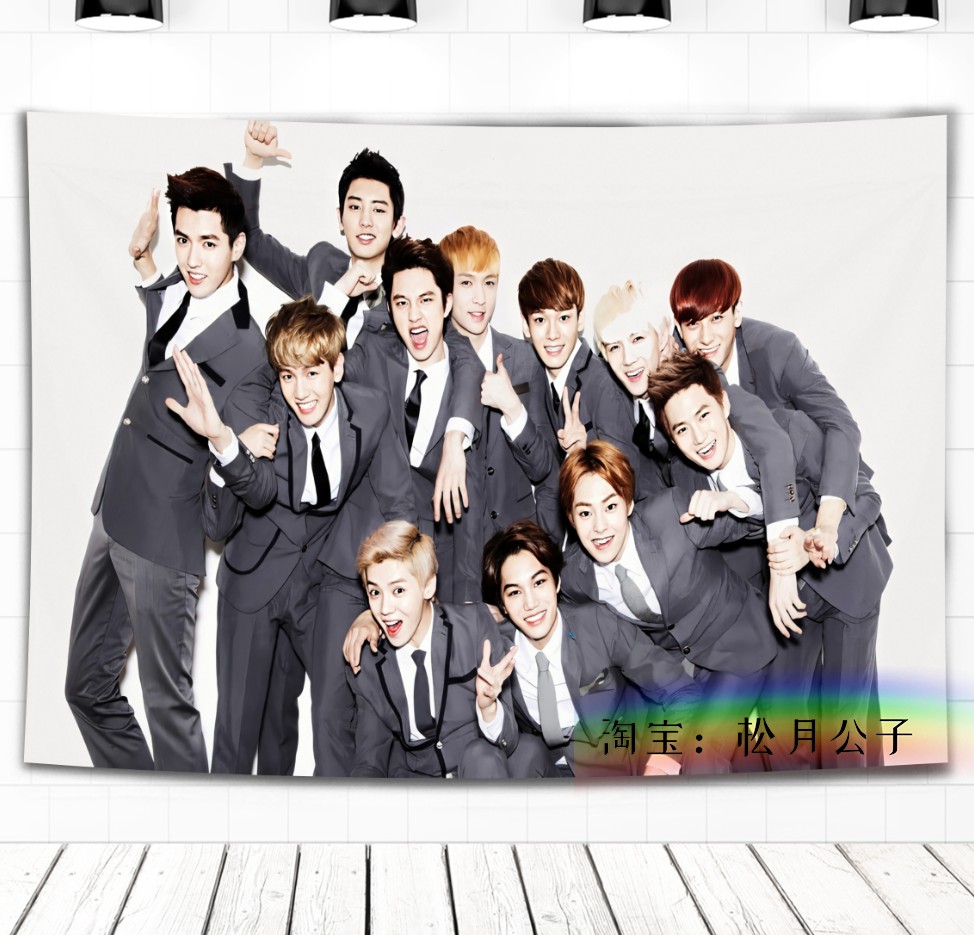 Army GreenEXO Park canlie Bian Boxian Wu Shixun Zhang Yixing Kris Hanging cloth Wall cloth Tapestry dormitory Background cloth decorate