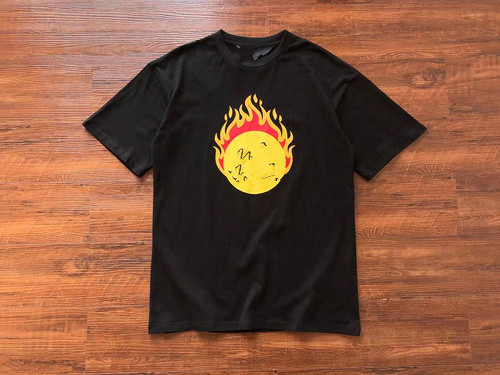Blackchinese rhubarb The Ball flame printing Two color Short sleeve