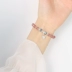 [Hẻm Nam] Vòng tay sao bạc 925 sterling nữ Nhật Bản và Hàn Quốc ngọt ngào màu hồng dâu pha lê lừa hoa đào chuyển vòng tay trang sức - Vòng đeo tay Clasp Vòng đeo tay Clasp