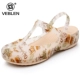 Veblen Crocs dép nữ mùa hè mới hoang dã dép mặc bên ngoài Hàn Quốc chống trượt nặng đáy dép thạch giày