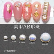 Tiệm nail thường dùng AB ma màu gạo trắng đáy phẳng nửa vòng tròn ngọc trai trang sức ngọc trai bây giờ dụng cụ làm móng - Công cụ Nail