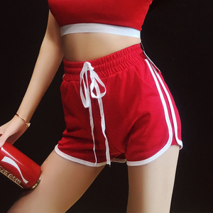 2018 hiphop mới retro cao eo mỏng màu trắng thể thao bên chạy quần short nhà nóng quần quần ngủ nữ mùa hè