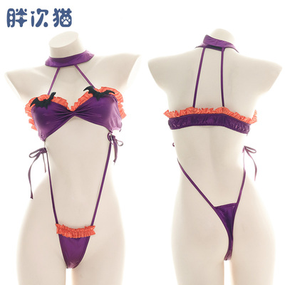 taobao agent [Clearance] Halloween bikini conjoined pajamas, three -point high fork conjoined underwear sexy