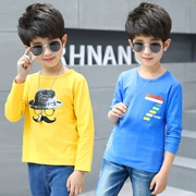 Quần áo trẻ em bé trai áo thun dài tay mùa xuân và mẫu mùa thu 2018 mới cho trẻ em áo sơ mi trẻ em lớn bé trai phiên bản Hàn