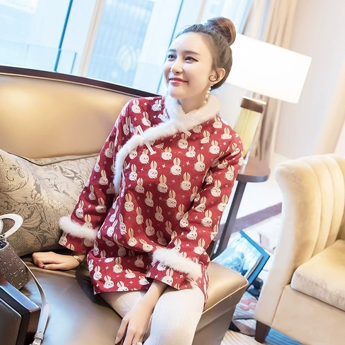 Ципао, демисезонное короткое стеганое свободное платье, тренд 2017, китайский стиль, длинный рукав