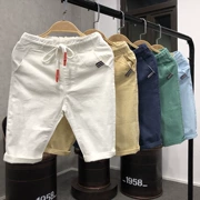 Trẻ em mặc quần short trẻ em cotton và vải lanh mùa hè 2019 mới lớn cho trẻ em năm quần mỏng phần bé trai quần thường - Quần