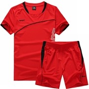Quần áo thể thao toàn màu đỏ đầy đủ phù hợp với nam thể dục thể thao màu xanh lá cây nhanh khô phù hợp với thể thao thấm mồ hôi trên núi mùa hè - Thể thao sau