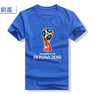 World Cup Brazil Argentina Đức Bồ Đào Nha Anh Pháp LOGO Ngắn Tay Áo Bông Vòng Cổ T-Shirt Áo phông ngắn