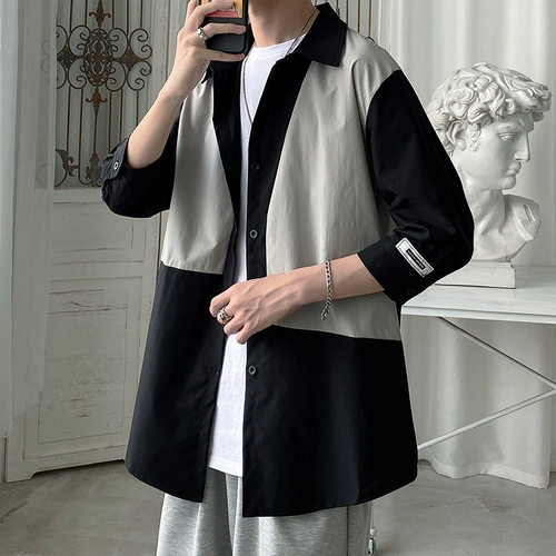 Летняя модная рубашка, японская трендовая футболка, популярно в интернете, свободный крой, короткий рукав