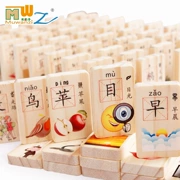 Nhân vật Trung Quốc mới Domino 100 miếng hai mặt tròn lớn màu hộp gỗ khối trẻ em giáo dục sớm đồ chơi giáo dục