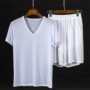 Băng lụa T-Shirt ngắn tay nam thể thao giản dị phù hợp với lưới thoáng khí quần short mát mẻ mùa hè siêu mỏng năm quần đồ vest