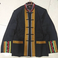 Yi Clothing Мужская одежда Liangshan Yi Новая изящная вышивка маленькая пара цветов мужская мужская одежда мужская мужская топ