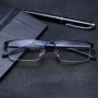 Kính chống cận thị bức xạ kính xanh nam kính bảo vệ gương phẳng siêu nhẹ kim loại nửa khung kính kinh doanh khung với kính mắt kính gucci