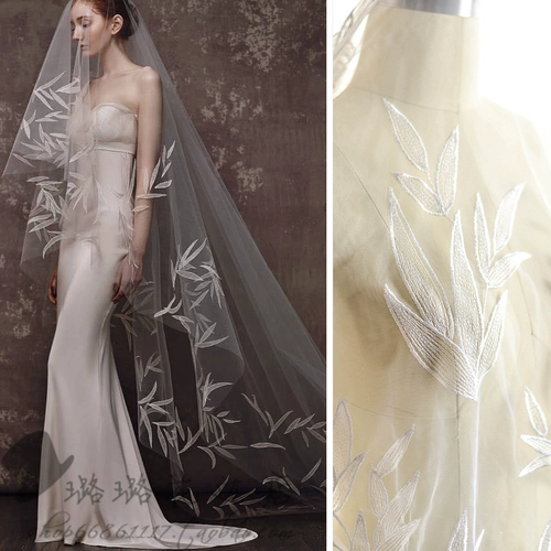 Сянксианская бамбуковая вышивка листовых листьев кружев