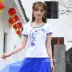 Mùa hè mới gió quốc gia ngắn tay t-shirt Mỏng thêu vòng cổ áo sơ mi đáy áo sơ mi Trung Quốc phong cách kích thước lớn thêu nữ Áo phông