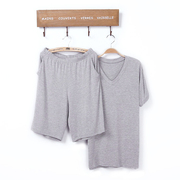 Của nam giới mùa hè phương thức ngắn tay T-Shirt shorts phù hợp với phần mỏng lỏng kích thước lớn trung niên đồ ngủ nhà hai mảnh