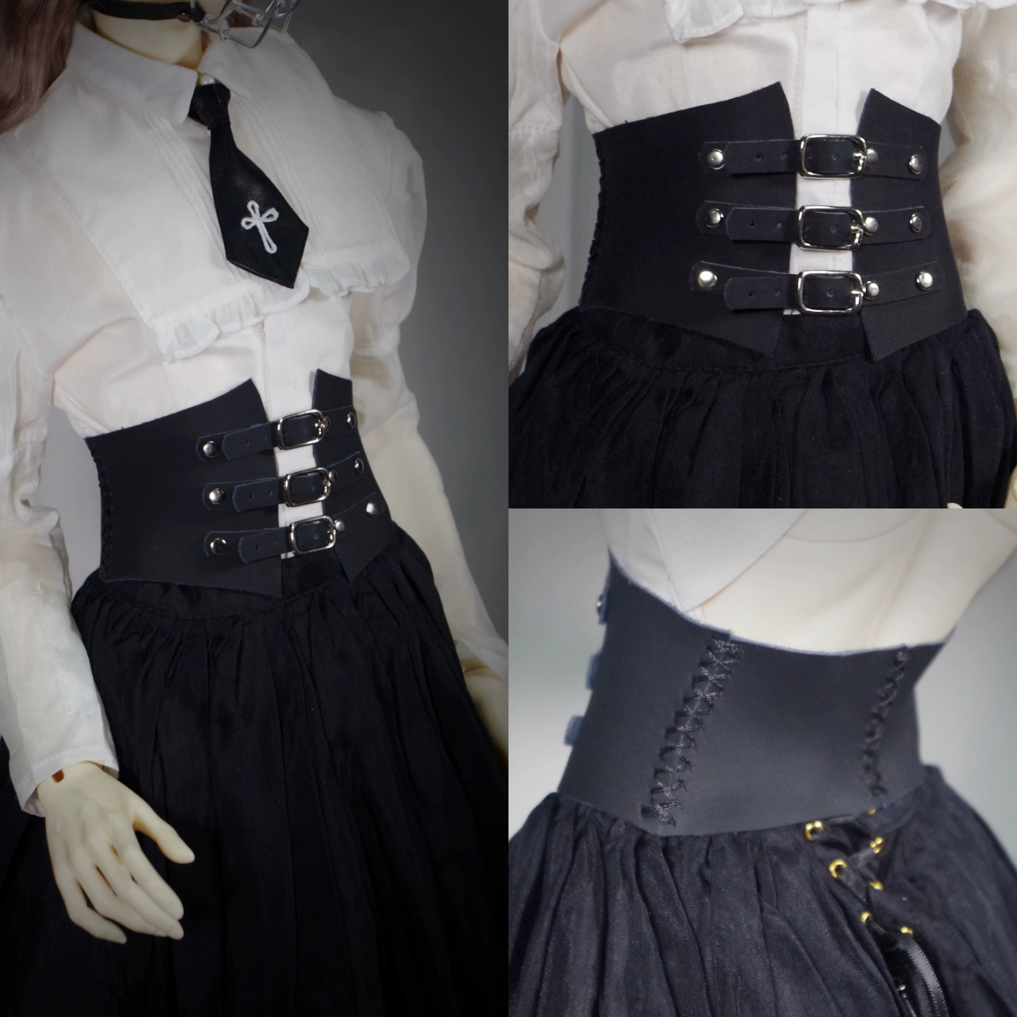 [Трёхполосное дизайнерское поясное уплотнение] Кукольная кукла BJD использует кожаное оригинальное поясное уплотнение для формального наряда поясная отделка чтобы сделать идентификатор трёх точек дядя ID7