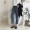 Jeans chân rộng nữ 2018 mùa xuân mới Hàn Quốc phiên bản khâu lỏng thô cạnh cao eo thẳng chín điểm denim rộng chân quần