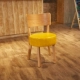 Сырой дерево -цветореализированный желтый стул