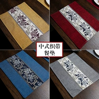Двойная слоя китайская стиля сплетенная галстука и льняная подушка против изолированной изоляционной накладки, подушка, подушка, подушка, подушка для чайной накладки чайная прокладка
