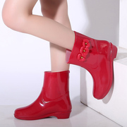 Thời trang mưa khởi động nữ dành cho người lớn Hàn Quốc ống ngắn non-slip giày nước thấp ống mưa khởi động mùa xuân và mùa thu cao su giày hoa mưa khởi động
