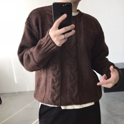 Mùa thu và mùa đông cổ dày áo len Hàn Quốc nam Nhật Bản retro trùm đầu áo len lỏng áo len thanh niên lỏng lẻo