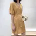 FST Roolev nữ 2019 hè V-cổ Pháp quai eo đơn ngực ngắn tay váy khí chất - Sản phẩm HOT áo kiểu trung niên hàn quốc Sản phẩm HOT