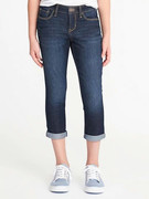 Mùa hè cô gái mỏng mặc bảy điểm jeans độ đàn hồi cao trong các trẻ em lớn đàn hồi eo mềm denim feet quần cha mẹ và con