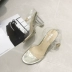 Dép nữ mùa hè 2018 khóa từ mới với hở ngón trong dày với đôi giày cao gót nhỏ tươi trong suốt của phụ nữ Sandal