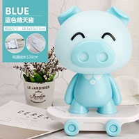 Симпатичная свинья синяя