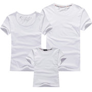 New DIY mùa hè màu trắng tinh khiết vẽ tay cha mẹ và con mặc ngắn tay mùa hè gia đình đầy đủ mặc mẹ và con của phụ nữ T-Shirt tops