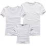 New DIY mùa hè màu trắng tinh khiết vẽ tay cha mẹ và con mặc ngắn tay mùa hè gia đình đầy đủ mặc mẹ và con của phụ nữ T-Shirt tops thời trang gia đình