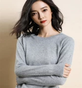 Mùa xuân và mùa thu cổ áo len thấp nữ áo len cashmere đoạn ngắn Phiên bản Hàn Quốc của áo len len cổ tròn hoang dã