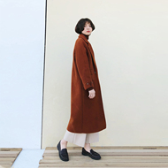 [Mùa xuân và mùa hè 129 nhân dân tệ khu vực] Nhật Bản đơn giản tính khí là mỏng sang trọng len phần dài áo lông áo khoác nữ dáng dài đẹp