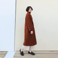 [Mùa xuân và mùa hè 129 nhân dân tệ khu vực] Nhật Bản đơn giản tính khí là mỏng sang trọng len phần dài áo lông áo khoác nữ dáng dài đẹp