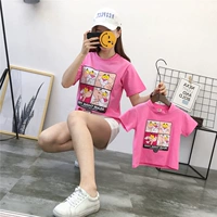 2018 gia đình mới trang bị mùa hè mẹ và con gái mẹ và con trai gia đình ba ngắn tay t-shirt trẻ em của gia đình nhà bộ gia đình đi biển