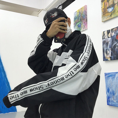 Hàn Quốc studios Hàn Quốc với cùng một lá thư SMTM ribbon khâu áo gió áo khoác 18ss nam và nữ mô hình Áo gió
