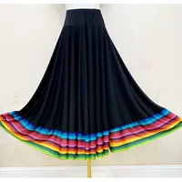 Черная (цветная граница) длинная юбка длиной 90 см