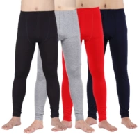 Modal skinny nam dài quần cộng với quần legging nam size lớn co giãn ấm mỡ lót quần năm nay màu đỏ quần legging