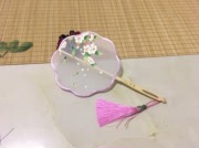 Handmade thêu thêu diy người mới bắt đầu kit palm fan gói nguyên liệu gói vật liệu 15 CM fan nhóm fan hồng
