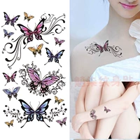 Cá tính màu bướm tattoo sticker nữ mô hình không thấm nước lâu dài mắt cá chân tay lại kem che khuyết điểm sexy painted hình xăm cơ thể hình xăm dán nhỏ đẹp