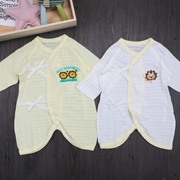 Trẻ sơ sinh mùa hè siêu mỏng cotton dài tay bướm quần áo cotton cotton thoáng khí smock sơ sinh quần áo trẻ sơ sinh - Áo liền quần