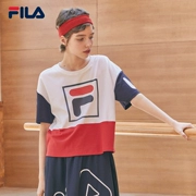 Áo thun ngắn tay của FILA Fila Authentic Women 2019 hè mới màu sắc thiết kế áo sơ mi ngắn tay thân thiện với da - Áo phông thể thao