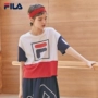 Áo thun ngắn tay của FILA Fila Authentic Women 2019 hè mới màu sắc thiết kế áo sơ mi ngắn tay thân thiện với da - Áo phông thể thao áo polo thể thao nam