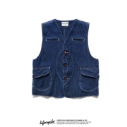 LifeCycl Ami 咔叽 vintage giặt denim vest vest thủy triều thương hiệu công cụ đa túi vest vest - Dệt kim Vest