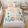 1.2m1.5m giường bông phim hoạt hình gấu trúc sóc giường ba hoặc bốn bộ bông trẻ em quilt cover tờ 笠 	chăn ga cho bé đi học	
